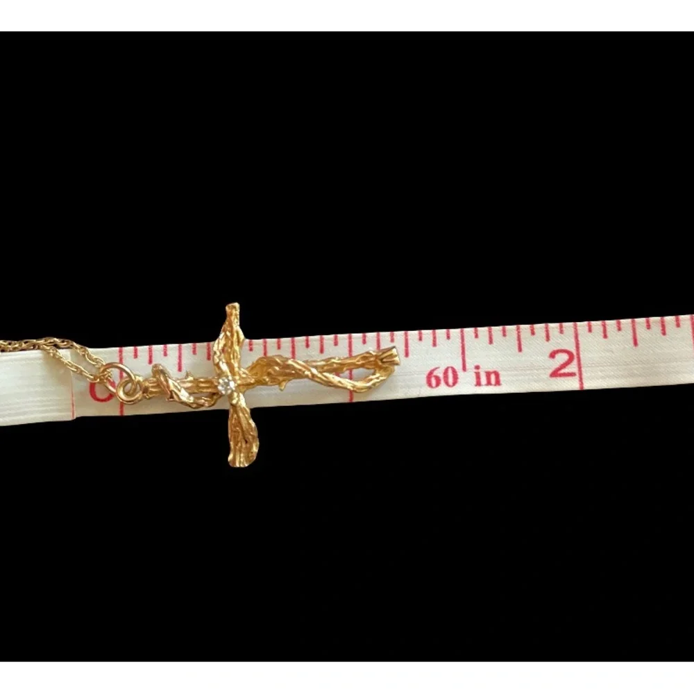 Gold VINTAGE 14K Yellow Gold Chain & 14K Yellow Gold Cross ? - Picture 6 of 11
